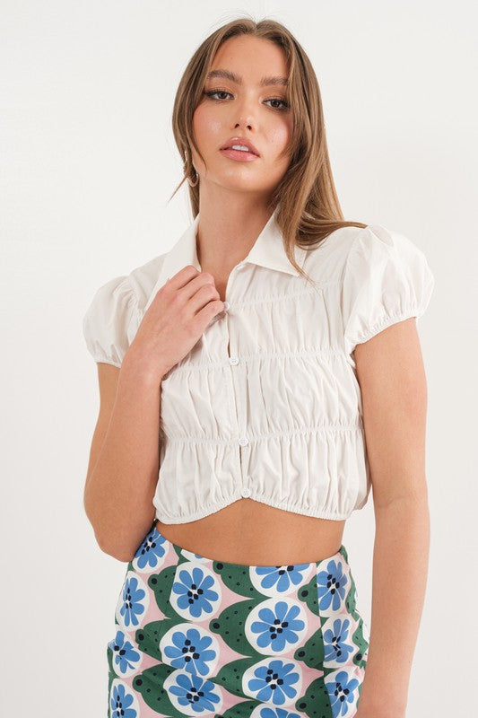 PUFF SLEEVE CROP TOP