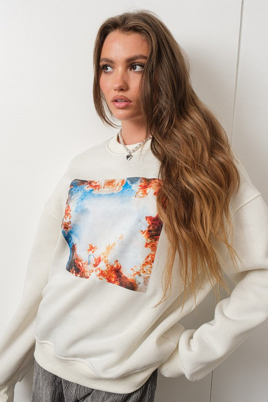 RENAISSANCE PRINT SWEATSHIRT