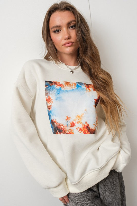 RENAISSANCE PRINT SWEATSHIRT