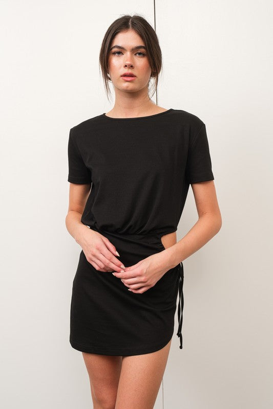 PEEKABOO CUTOUT T-SHIRT DRESS